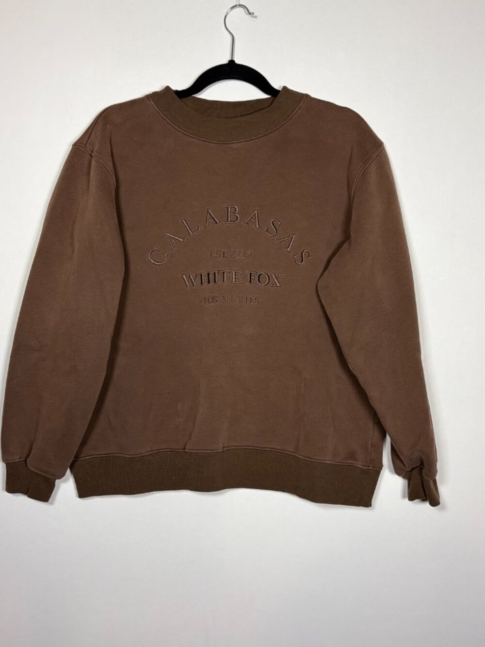 White Fox Calabasas Oversized Crewneck Sweatshirts Brown Size S/M